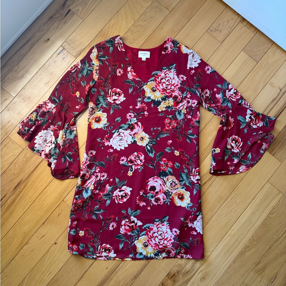Everly Red Floral Dress